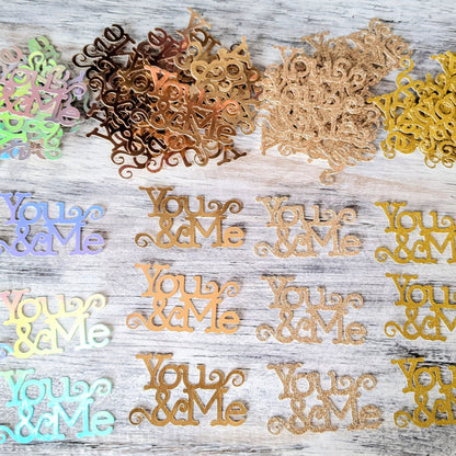 You & Me Die Cut Confetti, Wedding Table Scatter