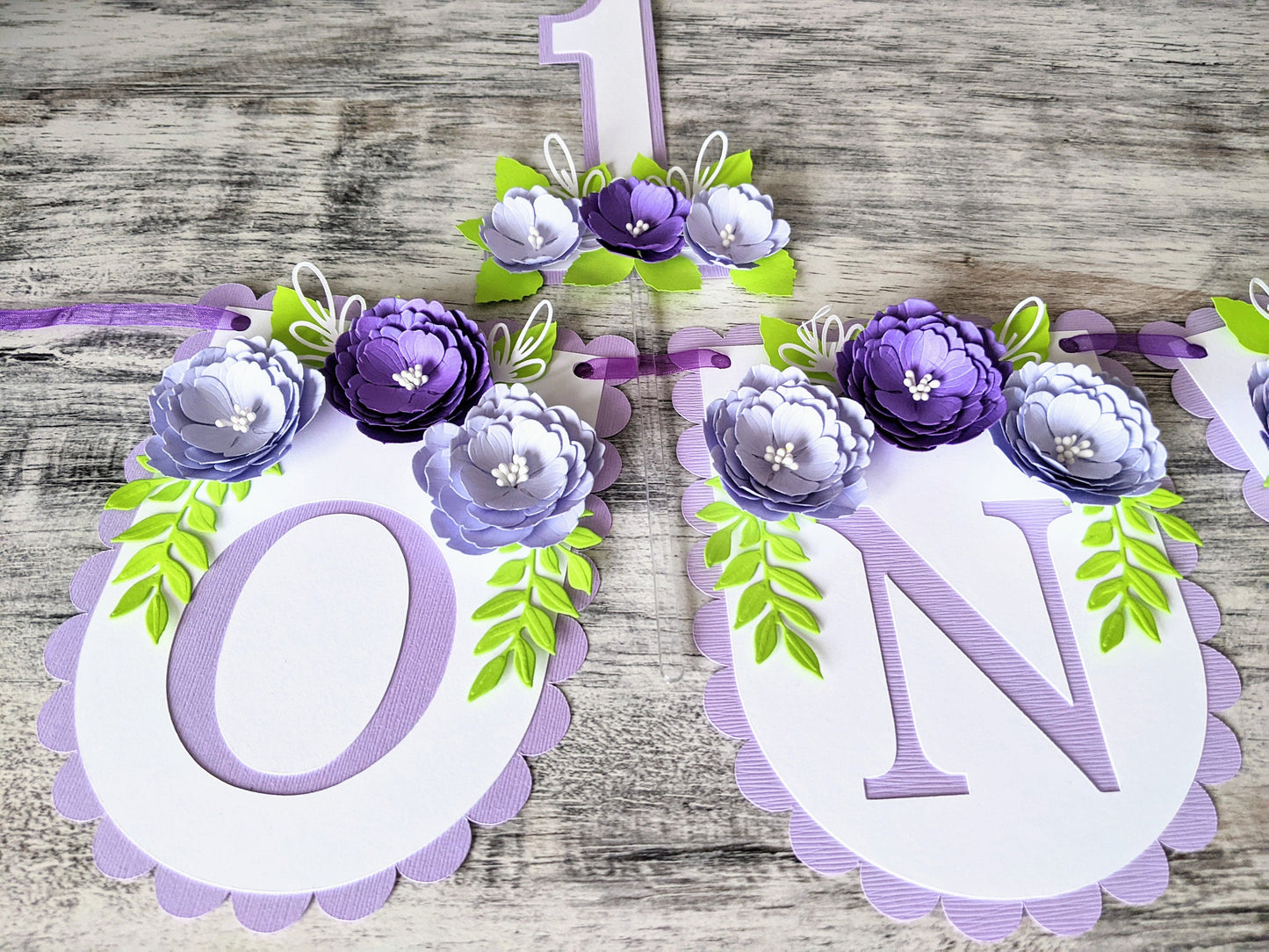 Personalized Floral First Birthday Banner- Baby Shower Banner