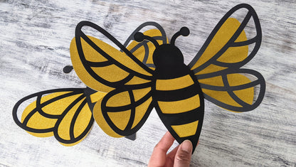 Set of 6 3D Bee Birthday Decor- Handmade #2301