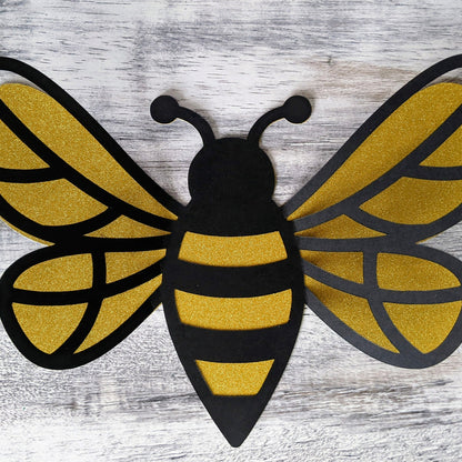 Set of 6 3D Bee Birthday Decor- Handmade #2301