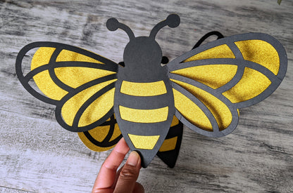 Set of 6 3D Bee Birthday Decor- Handmade #2301