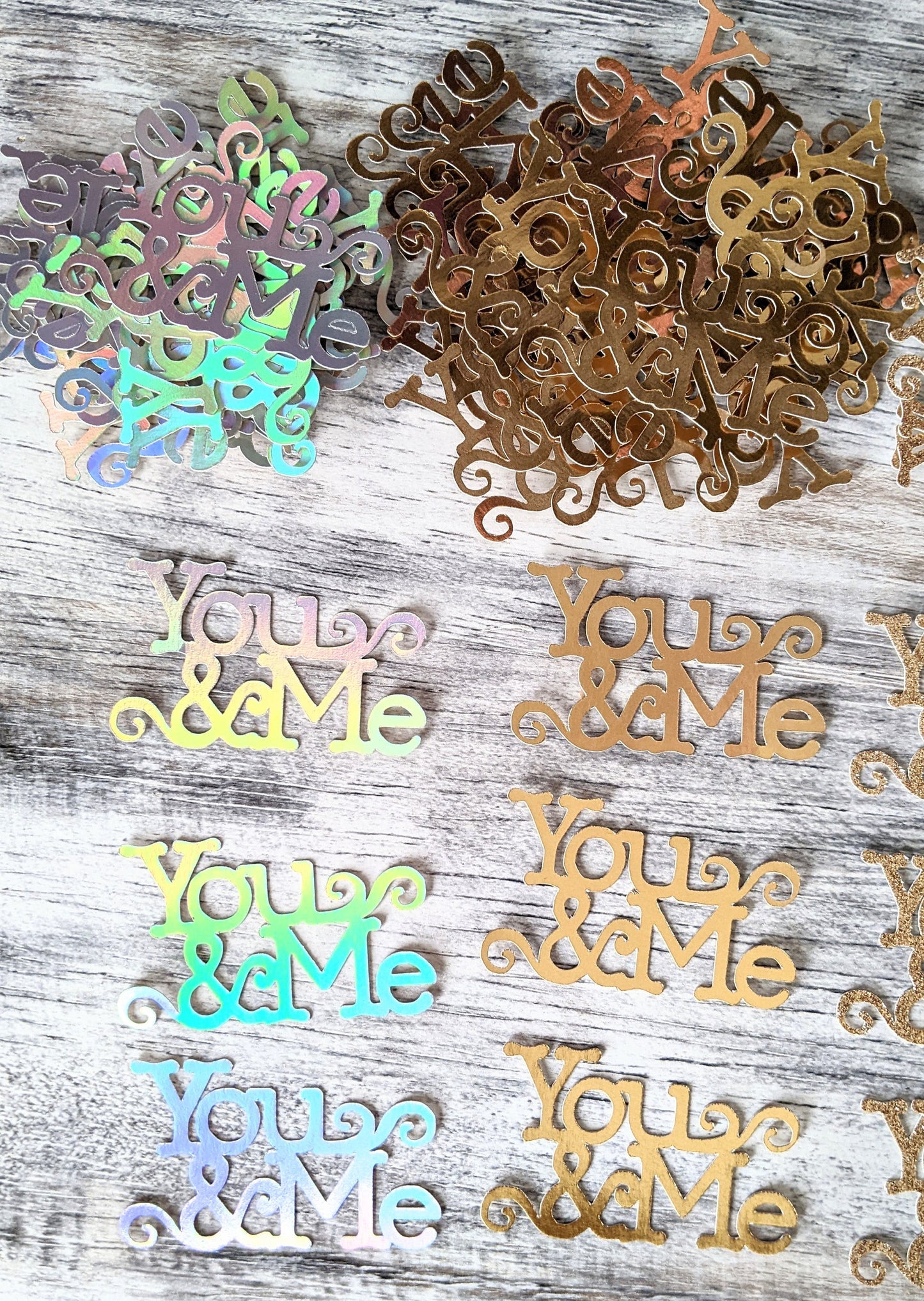 You & Me Die Cut Confetti, Wedding Table Scatter