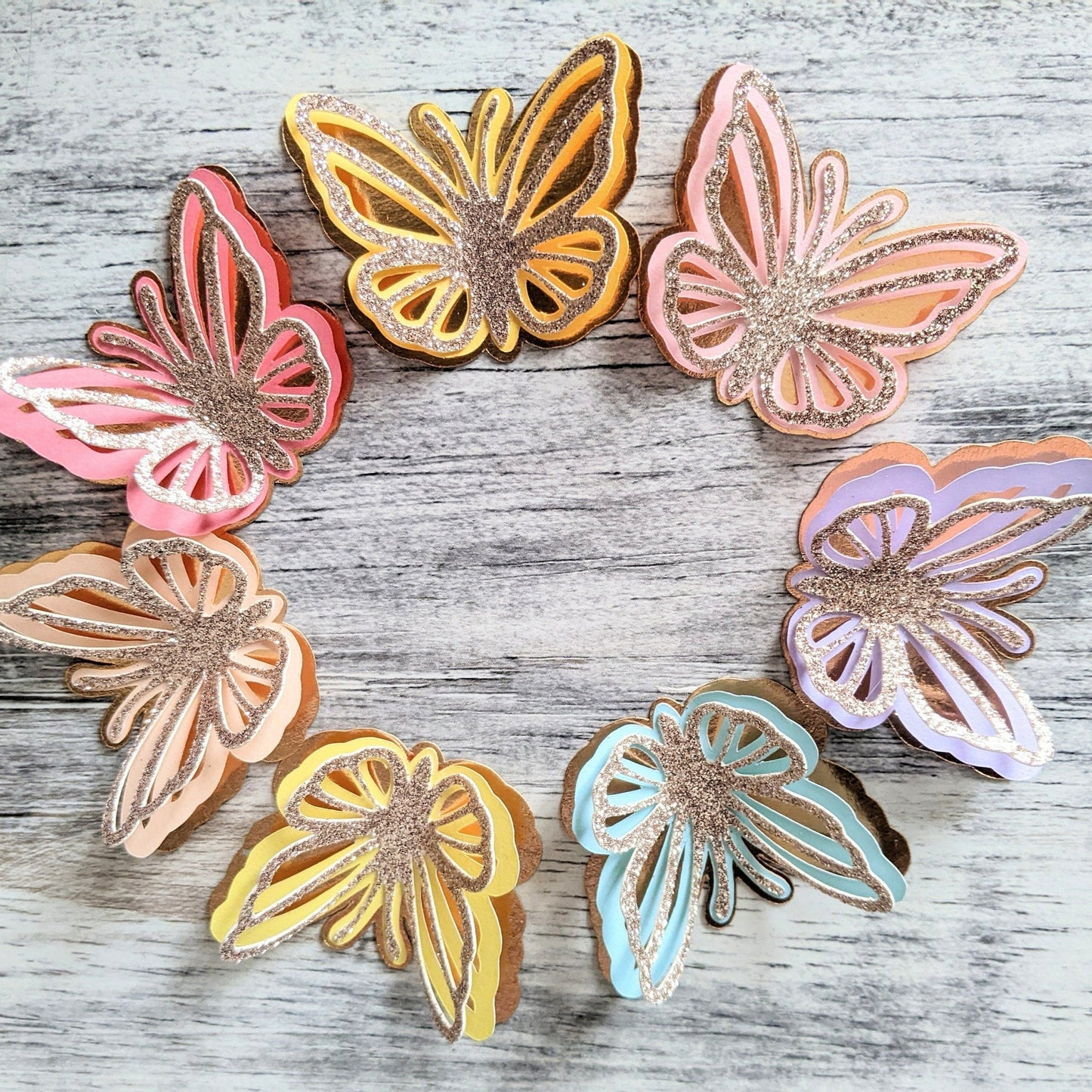 Set of 7 Butterfly Party Decor-Handmade