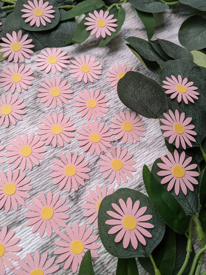 Pink/ White Daisy Confetti- Table Scatter- Baby Shower Decor