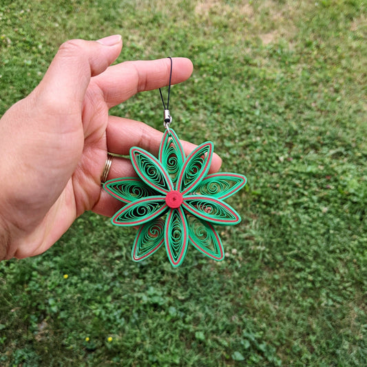 Green/ Red Christmas Ornaments-Quilled Ornaments