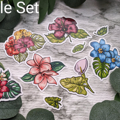 Hawaiian Floral Matte Vinyl Sticker- All Purpose