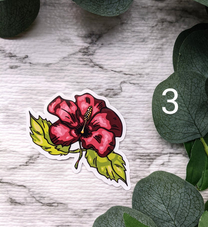 Hawaiian Floral Matte Vinyl Sticker- All Purpose