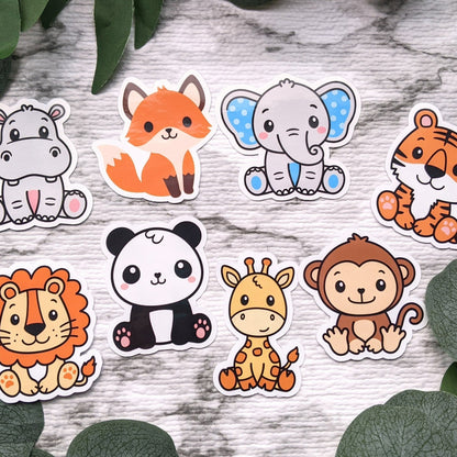 Zoo Animals Matte Vinyl Sticker-All-purpose Stickers