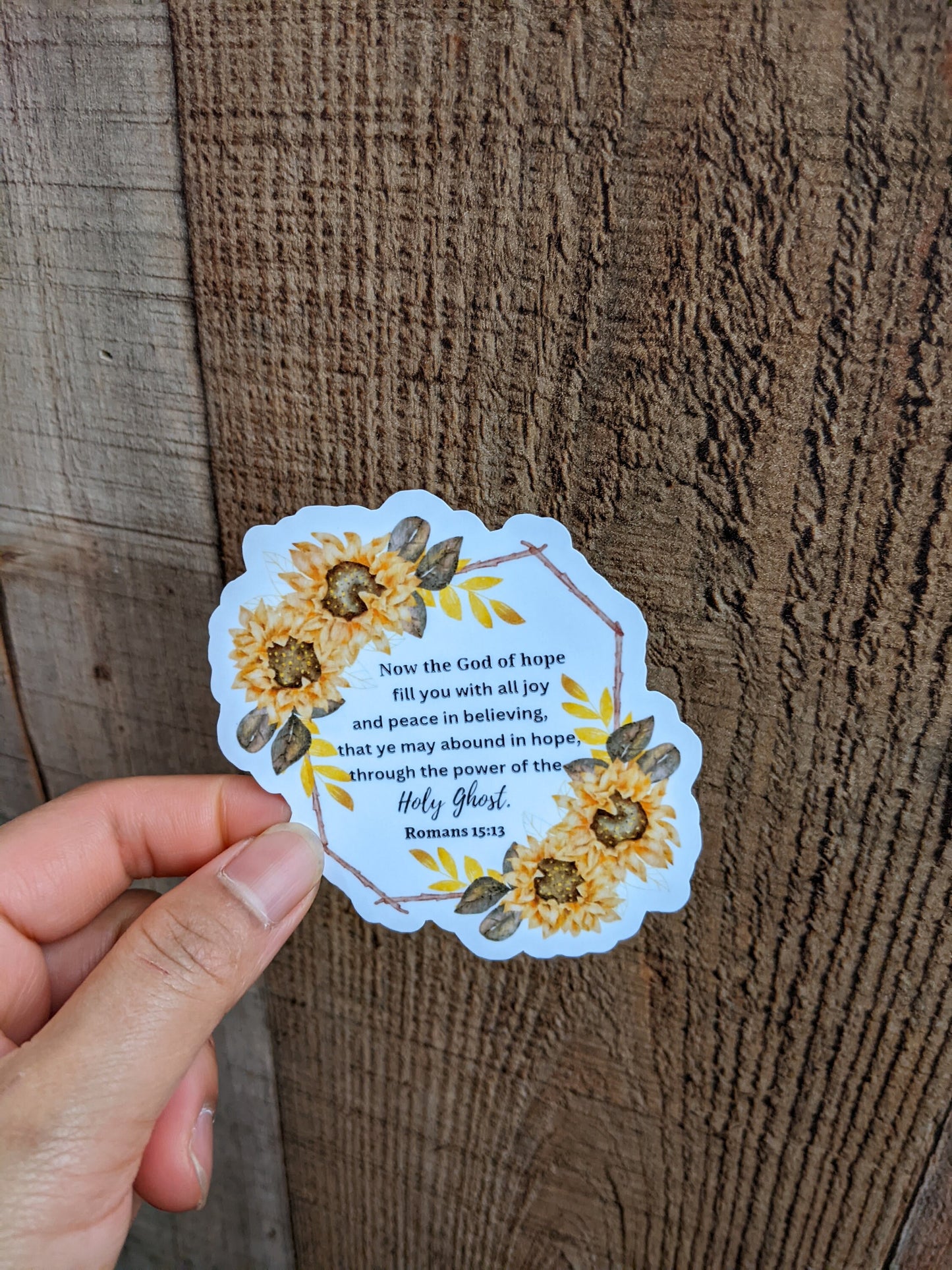 Customize Sunflower Bible Verse Vinyl Sticker