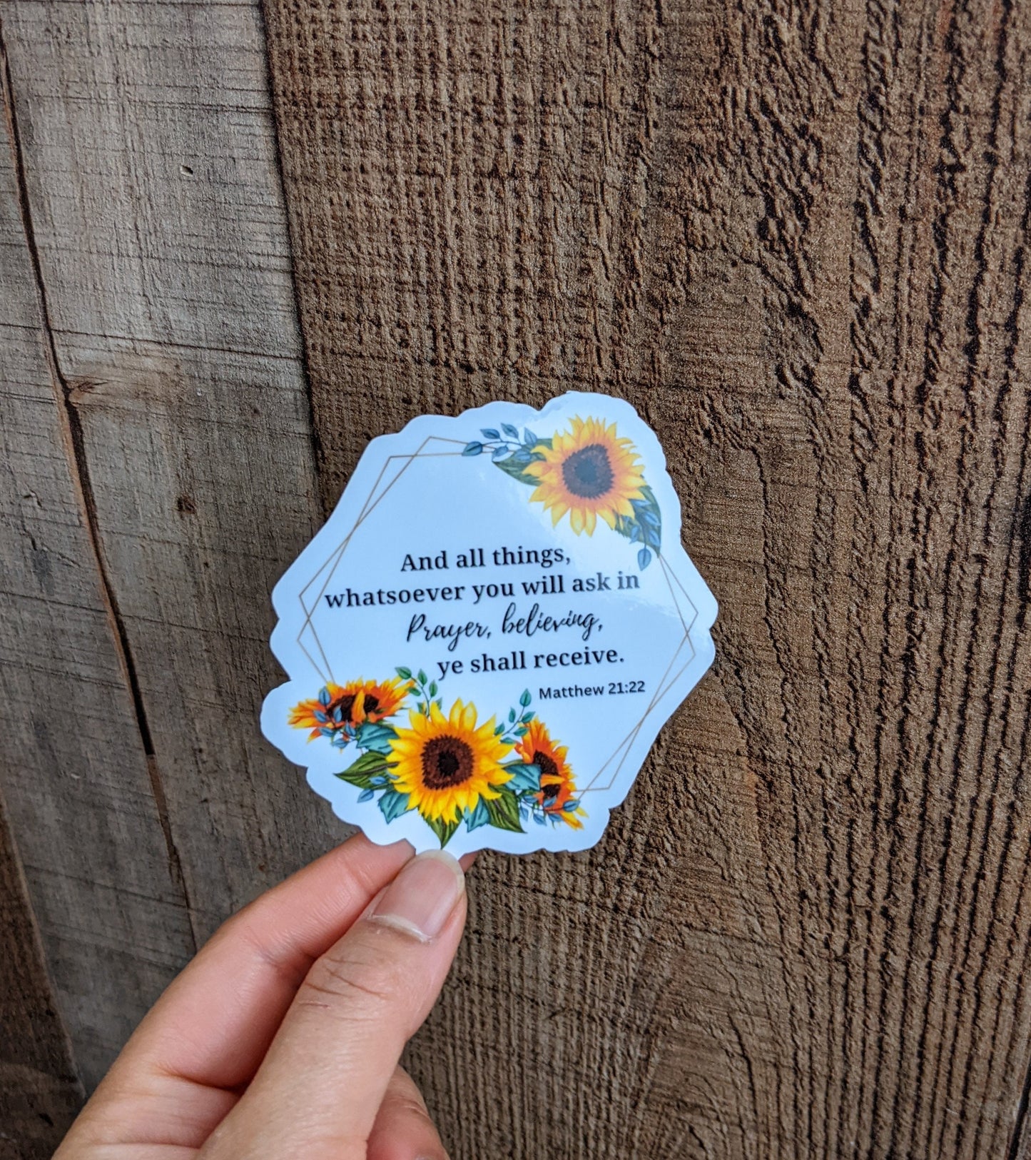 Customize Sunflower Bible Verse Vinyl Sticker