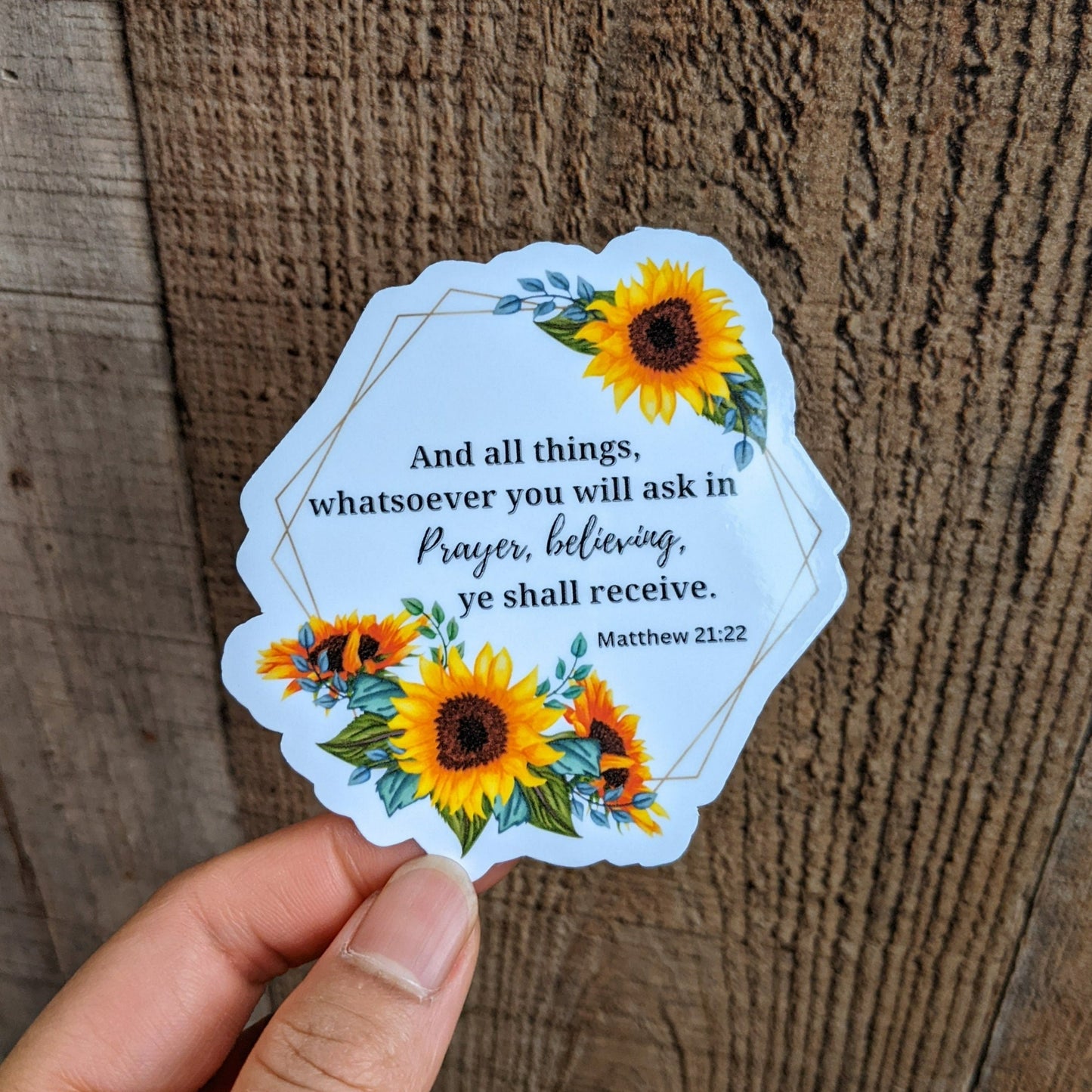 Customize Sunflower Bible Verse Vinyl Sticker