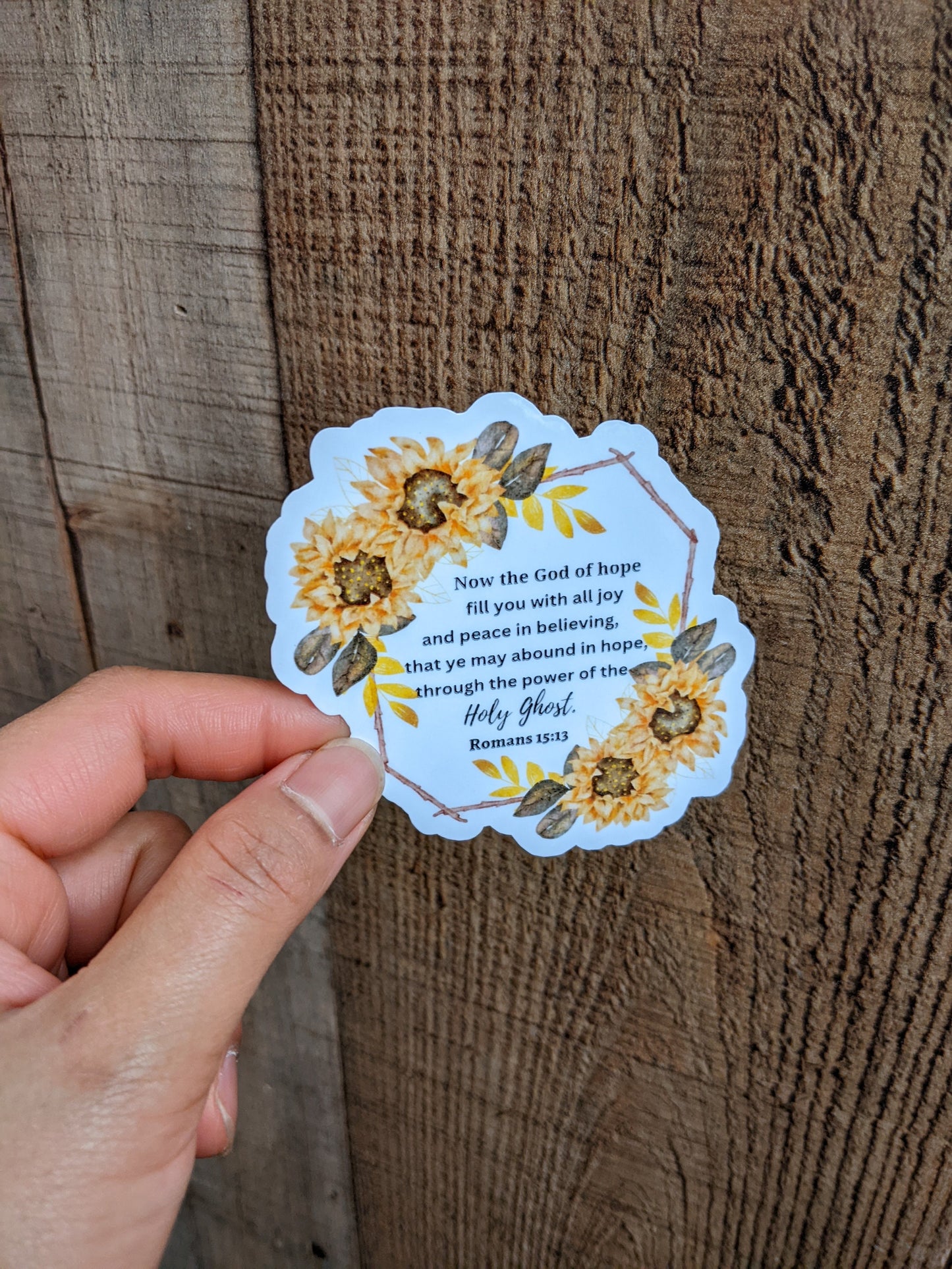 Customize Sunflower Bible Verse Vinyl Sticker