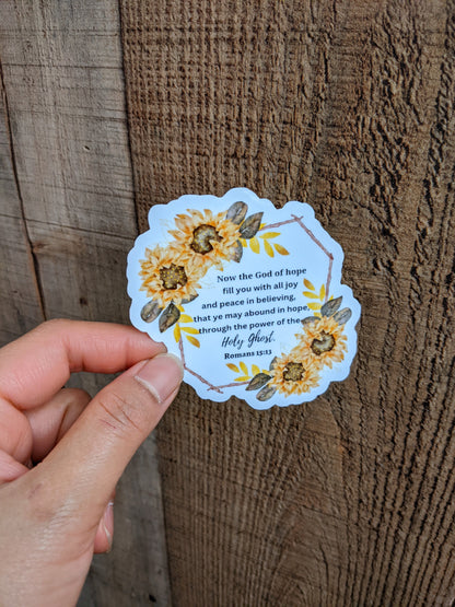 Customize Sunflower Bible Verse Vinyl Sticker