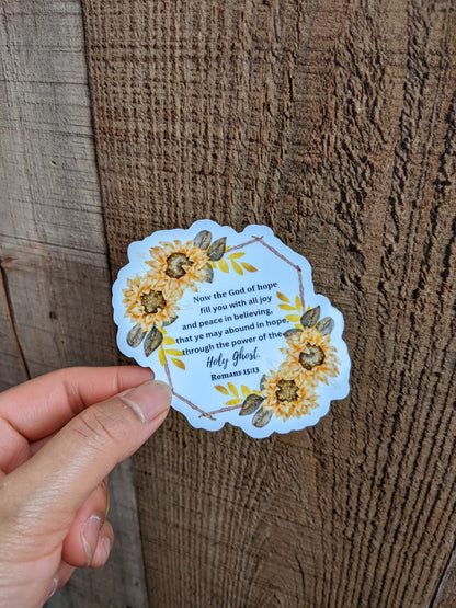 Customize Sunflower Bible Verse Vinyl Sticker