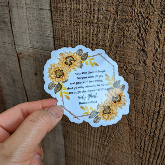 Customize Sunflower Bible Verse Vinyl Sticker