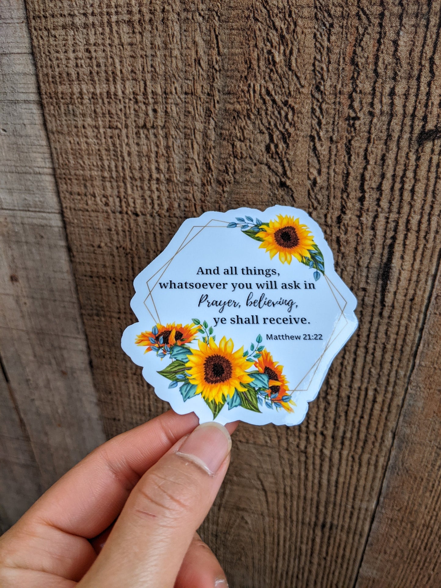 Customize Sunflower Bible Verse Vinyl Sticker