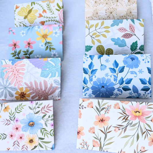 Assorted Floral Mini Envelopes-Mini Cards-Note Cards