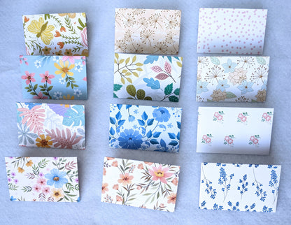 Assorted Floral Mini Envelopes-Mini Cards-Note Cards