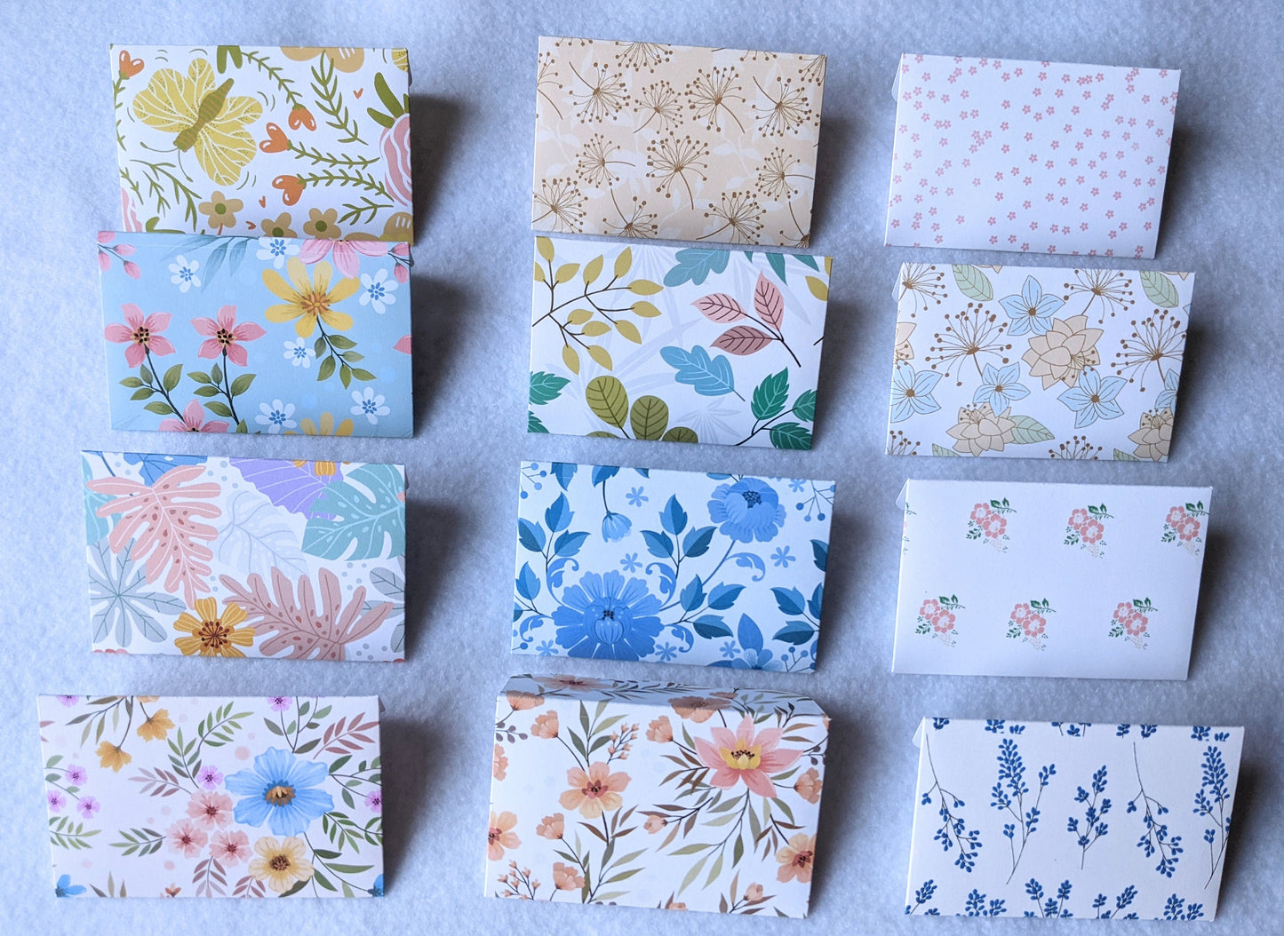 Assorted Floral Mini Envelopes-Mini Cards-Note Cards