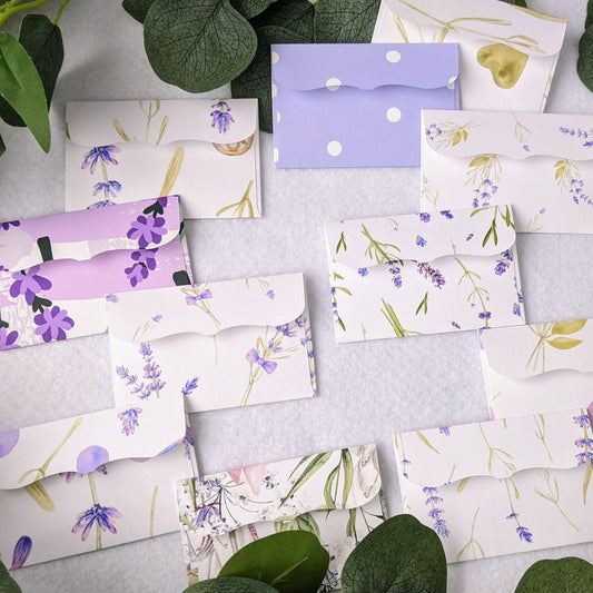 Assorted Lavender Mini Envelopes-Mini Cards-Note Cards