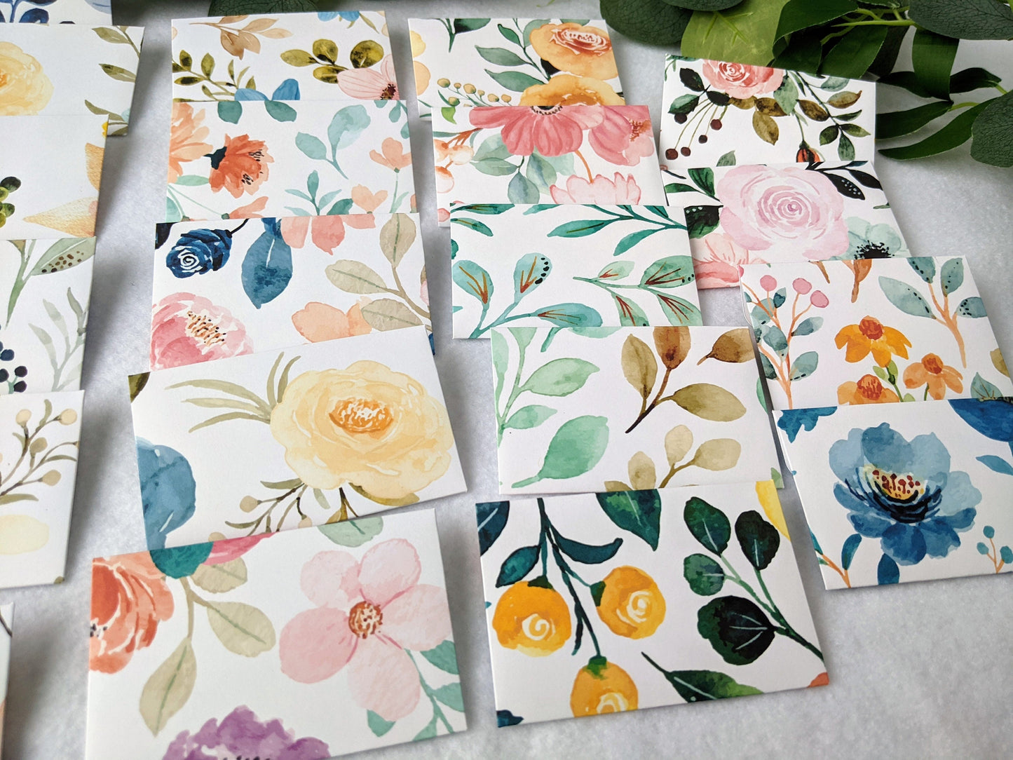 Watercolor Floral Mini Envelopes/ Note Cards