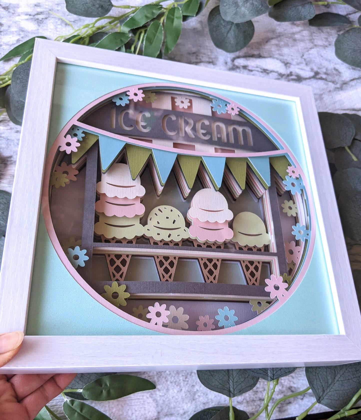 3D Ice Cream Truck Shadowbox Frame- Wall Decor