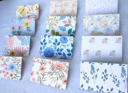 Assorted Floral Mini Envelopes-Mini Cards-Note Cards