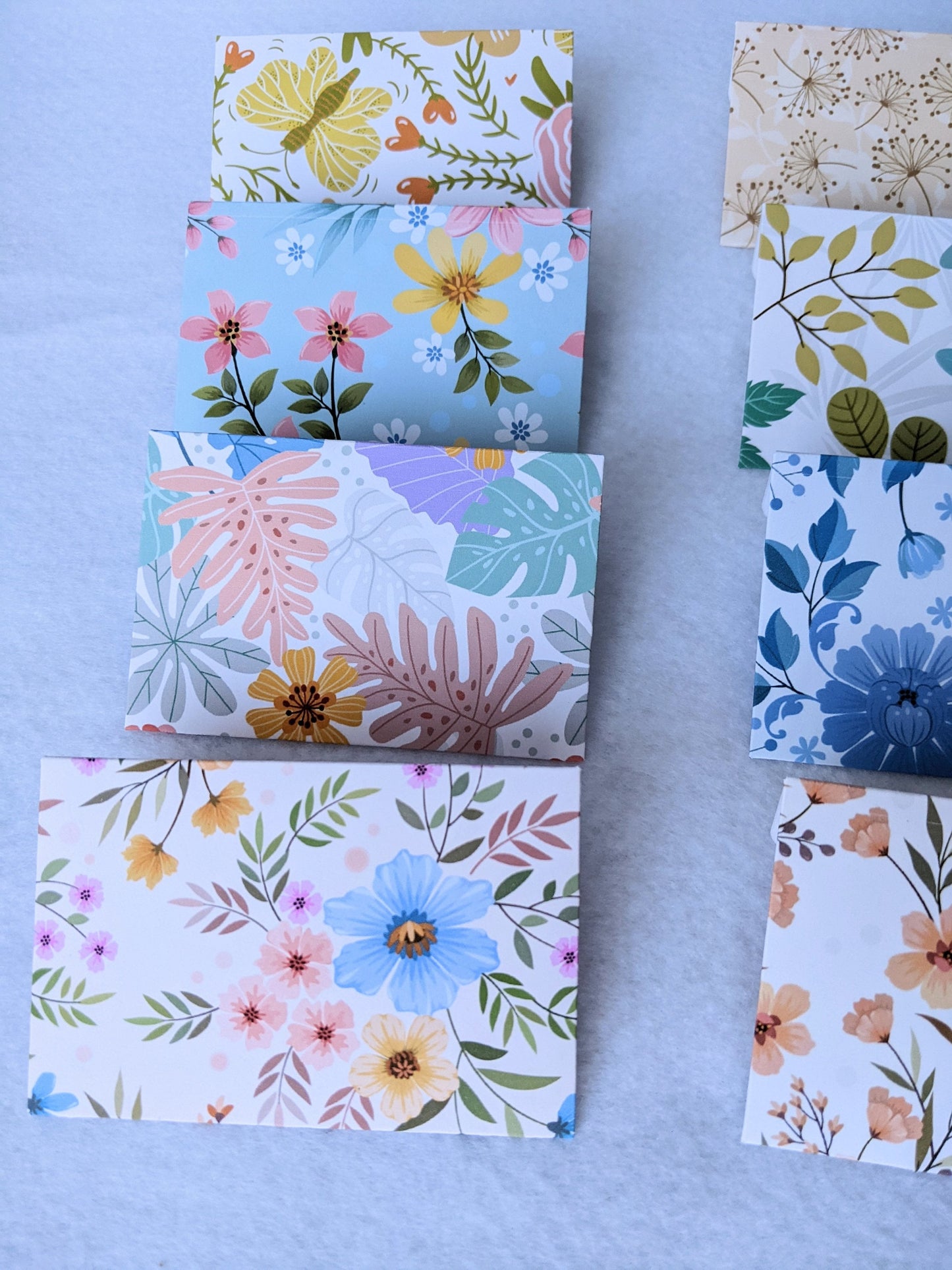 Assorted Floral Mini Envelopes-Mini Cards-Note Cards