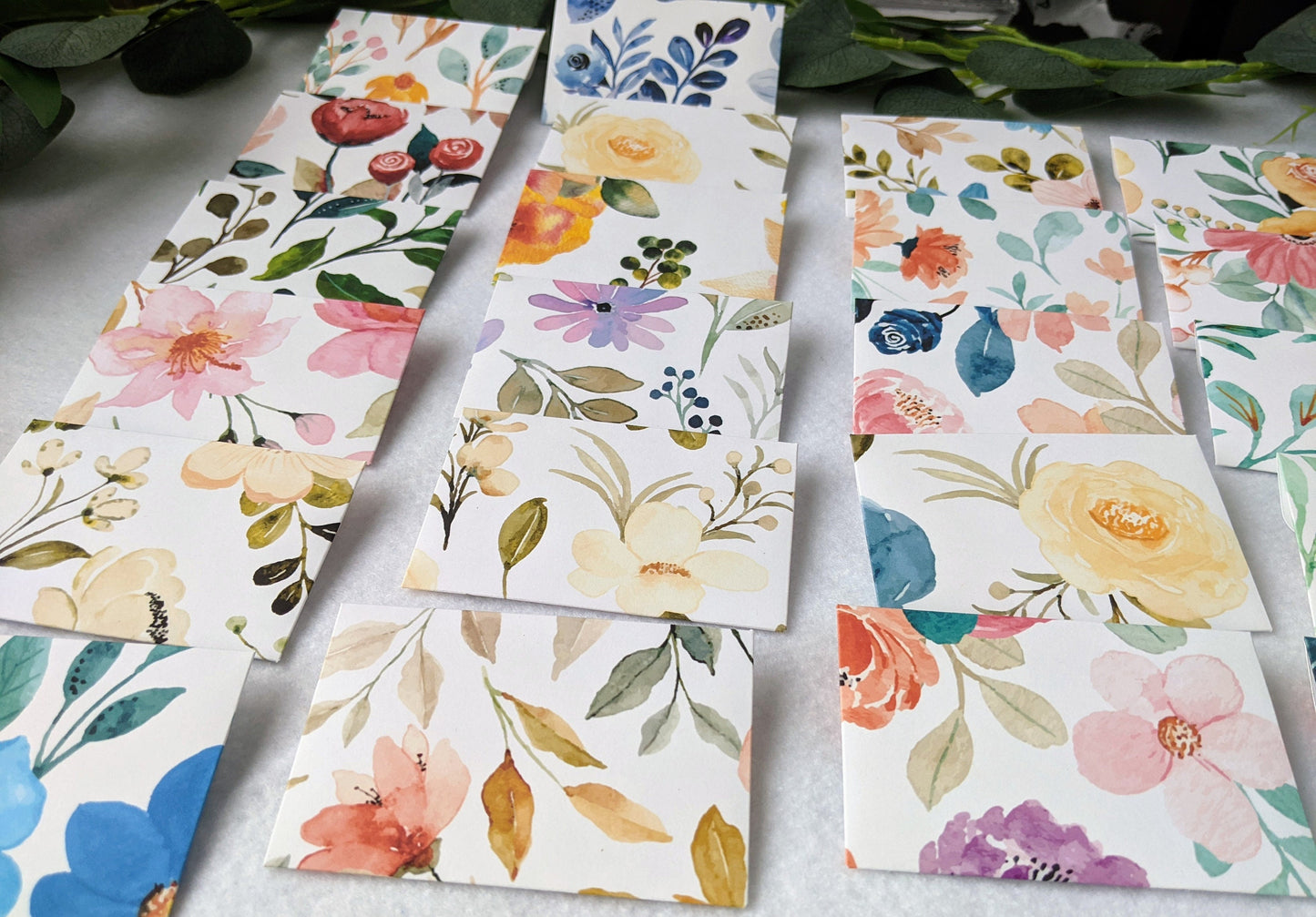 Watercolor Floral Mini Envelopes/ Note Cards