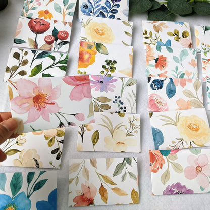 Watercolor Floral Mini Envelopes/ Note Cards