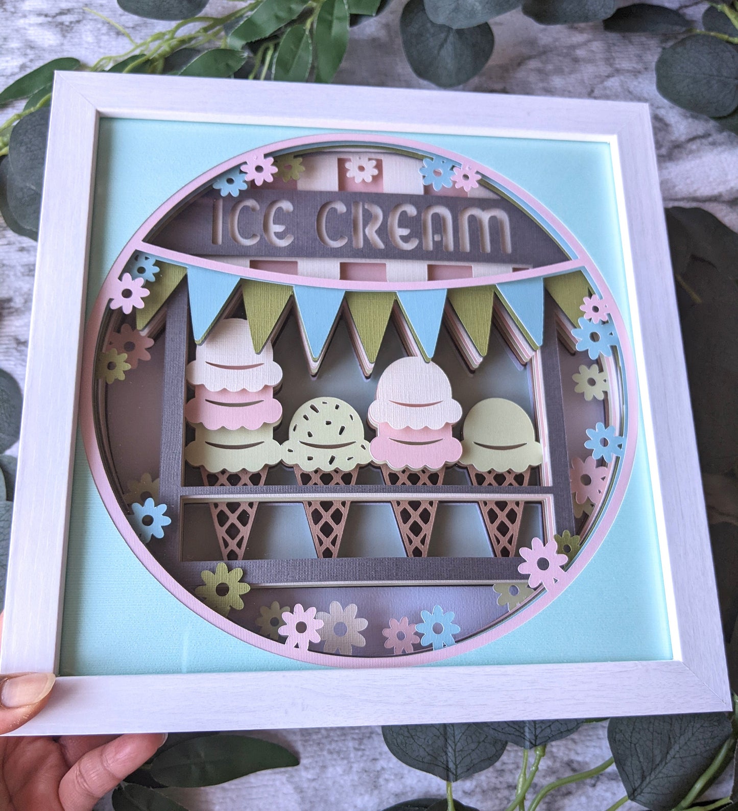 3D Ice Cream Truck Shadowbox Frame- Wall Decor