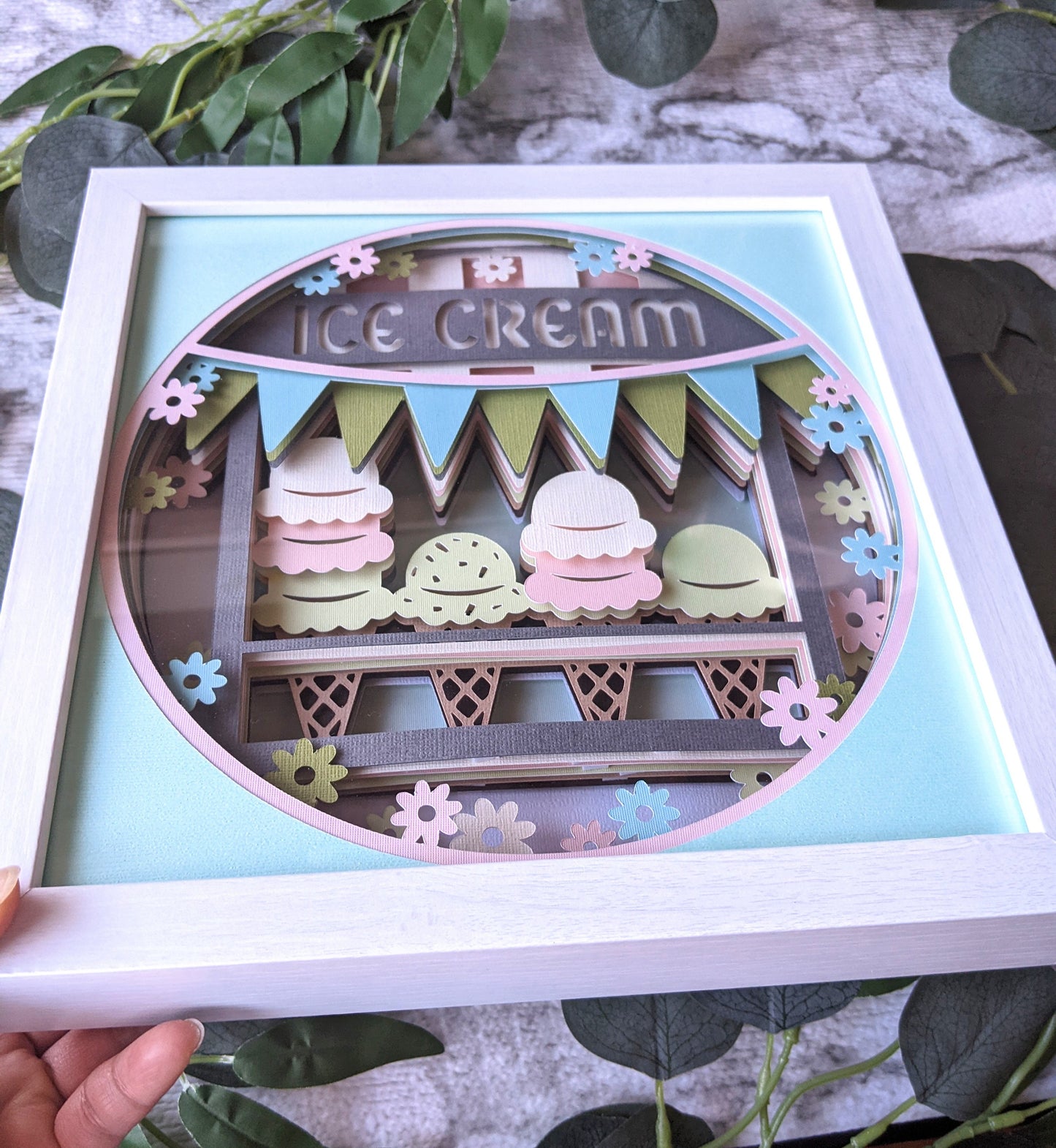 3D Ice Cream Truck Shadowbox Frame- Wall Decor