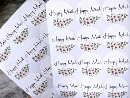 Happy Mail Sheets- Mailing Stickers/ 1.5" diameter