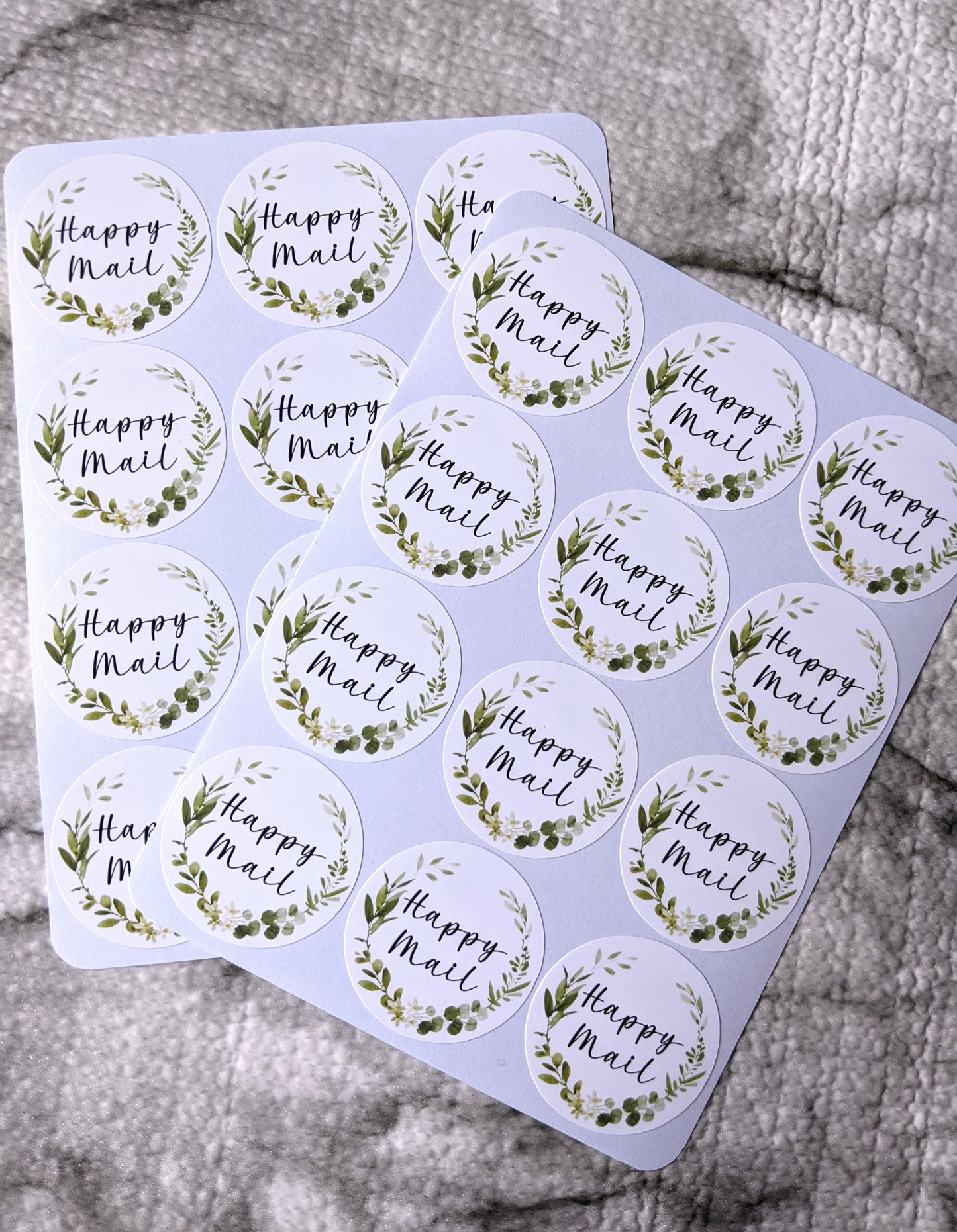 Eucalyptus Happy Mail Sticker 1.5" diameter