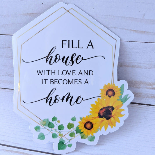 Customize Sunflower Refrigerator Magnet, Family Quote