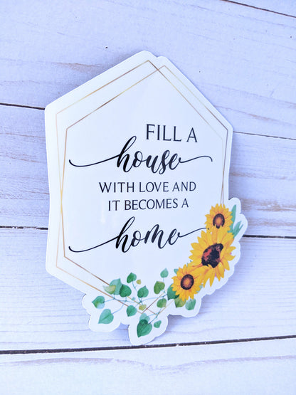 Customize Sunflower Refrigerator Magnet, Family Quote