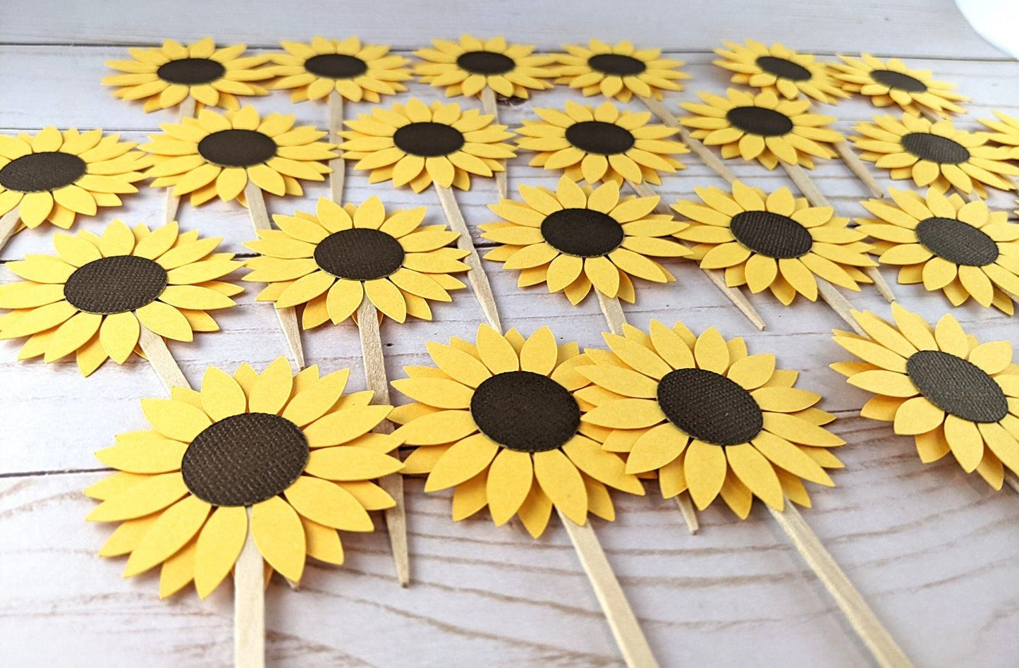 Set of 24 pcs Sunflower Cupcake Topper- 2" Sunflower