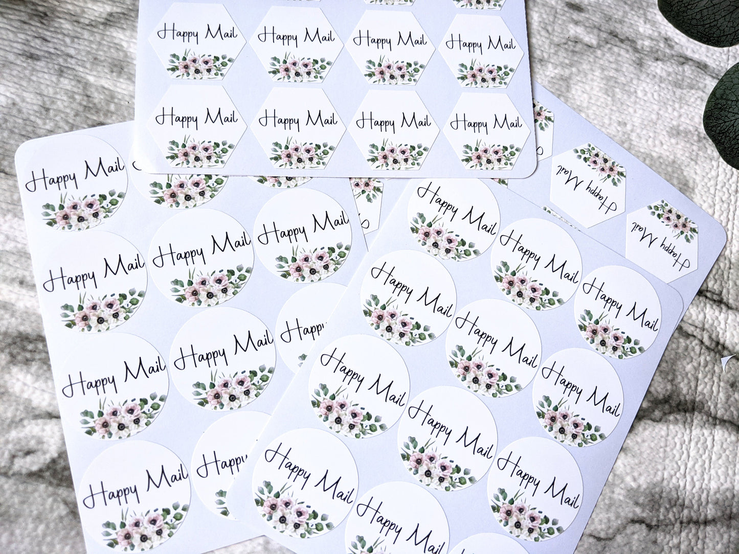 Happy Mail Sheets- Mailing Stickers/ 1.5" diameter