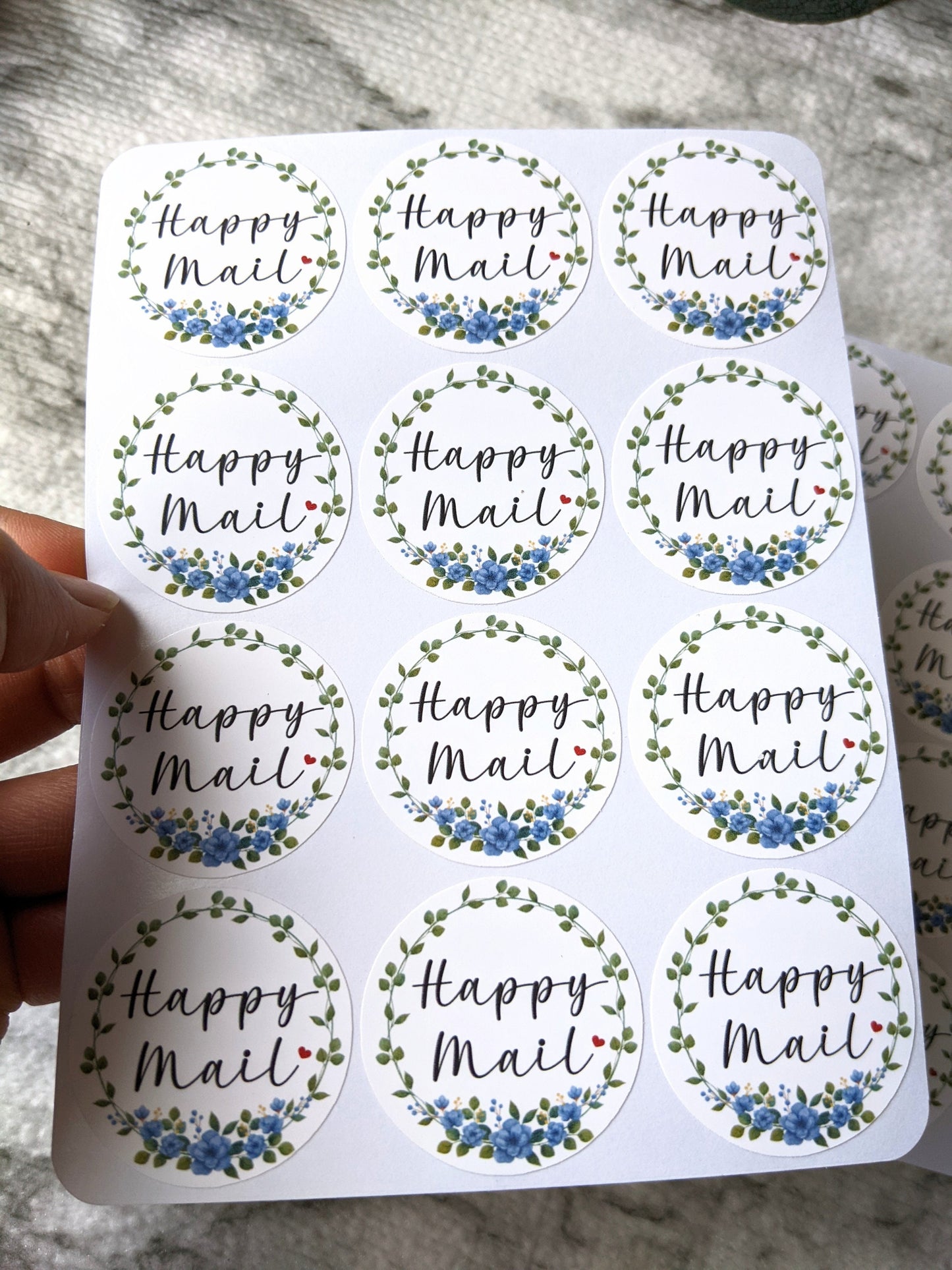 Happy Mail Sheets -Mailing Stickers/ 1.5" diameter