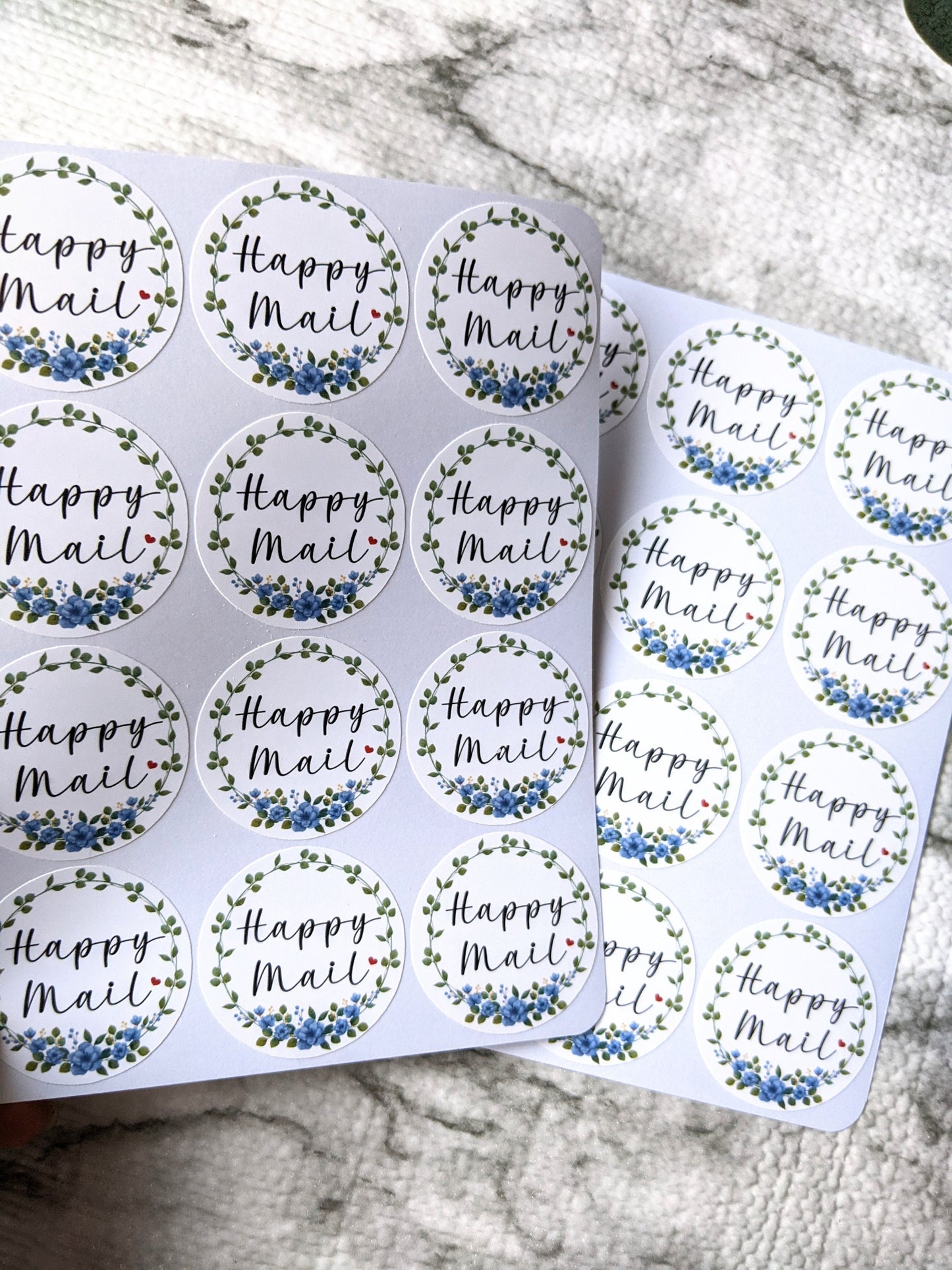 Happy Mail Sheets -Mailing Stickers/ 1.5" diameter