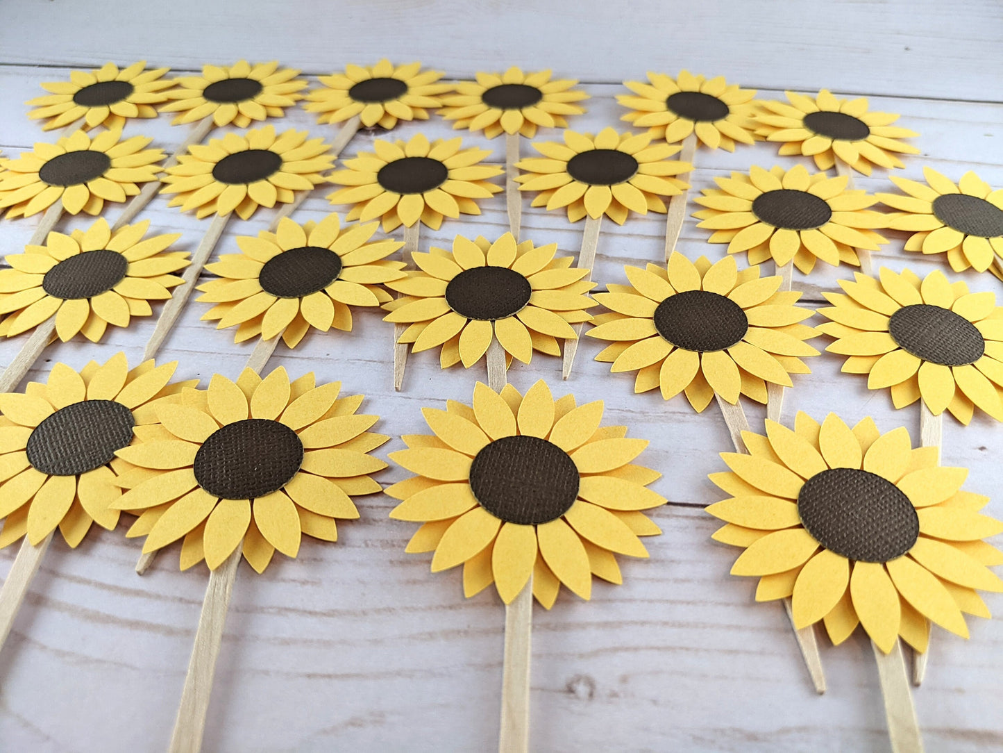 Set of 24 pcs Sunflower Cupcake Topper- 2" Sunflower